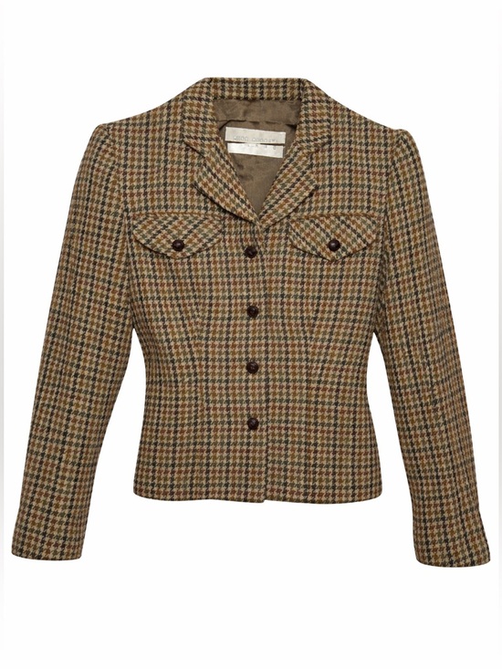 Hugo Buscati Jackets & Blazers - Vintage Hugo Buscati Milano Women's Houndstooth Jacket - Brown Small